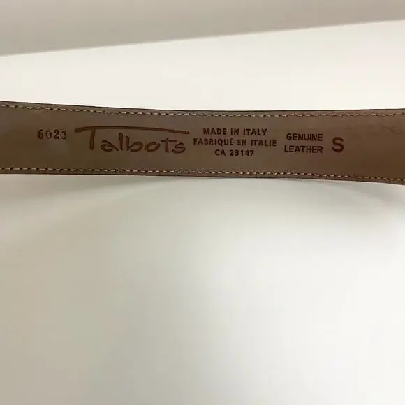 Talbots‎ Brown Genuine Leather Brown Croc Gold Plate Belt Women's sz S - Picture 3 of 8